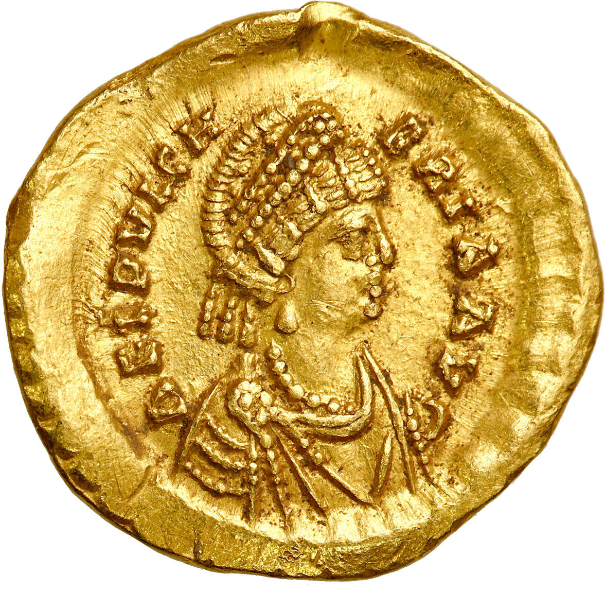 Cesarstwo Wschodnio Rzymskie, Tremissis, Aelia Pulcheria 414 - 453 r.n.e., Konstantynopol - RZADKOŚĆ